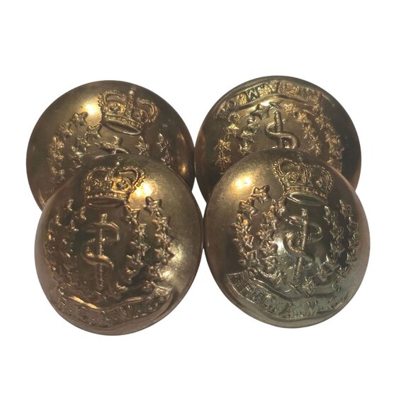 Four (4) Vintage J.R. Gaunt & Son Military Uniform Brass Buttons Made In England - Picture 1 of 3